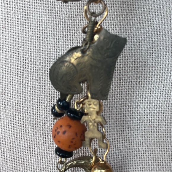 Vintage Halloween 34" necklace loaded with charms, pumpkins, moons cats skeleton - Picture 16 of 16